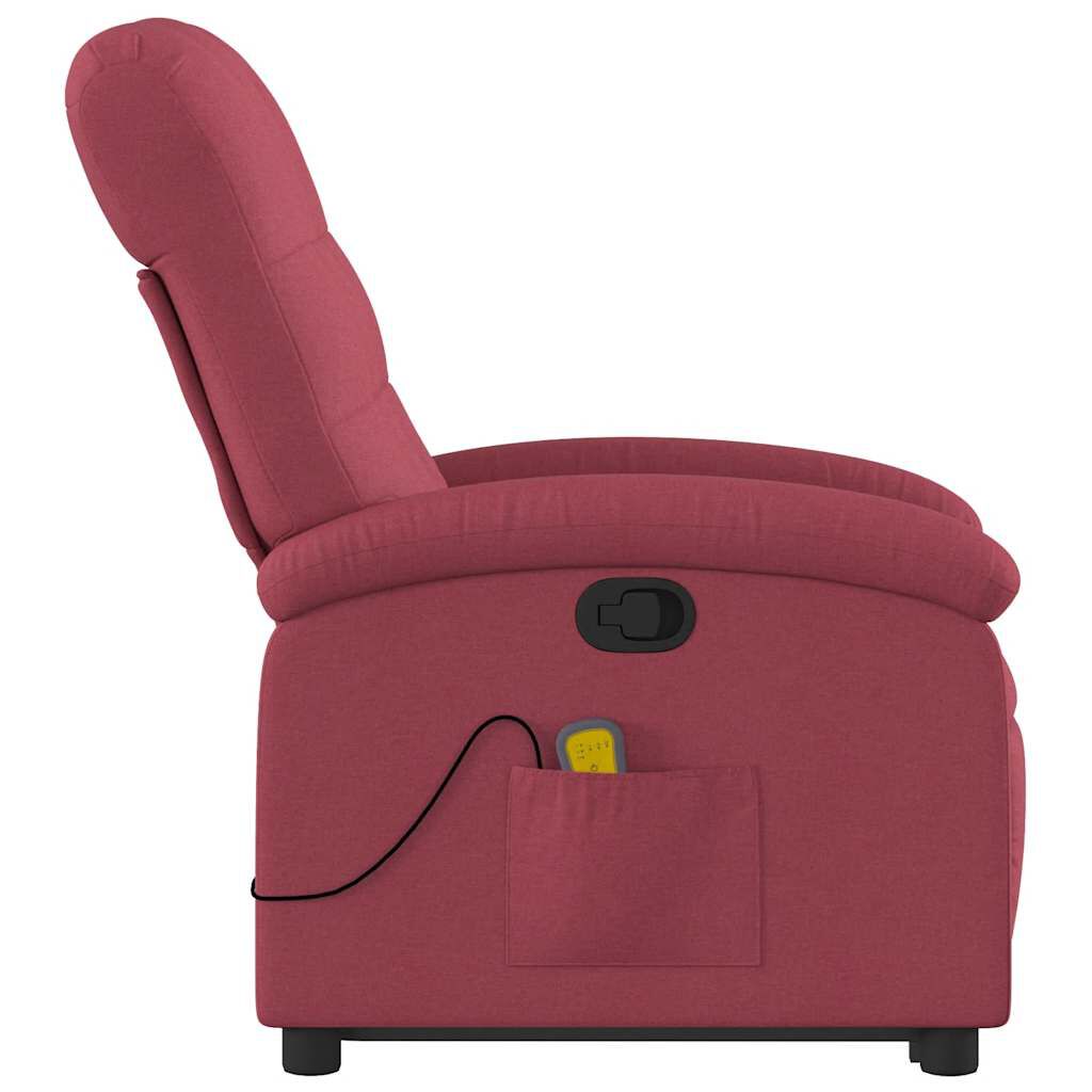 vidaXL Stand up Massage Recliner Chair Wine Red Fabric