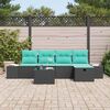 vidaXL Sofa Set with Cushion 5 pcs Poly Rattan
