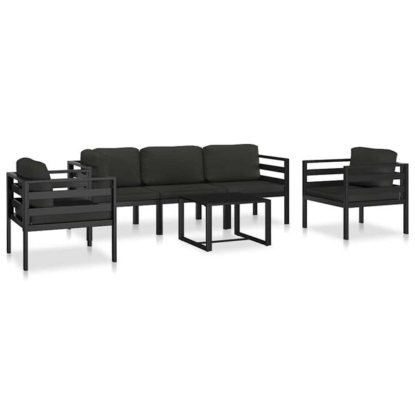 vidaXL Single Sofa with Cushions Aluminium Anthracite
