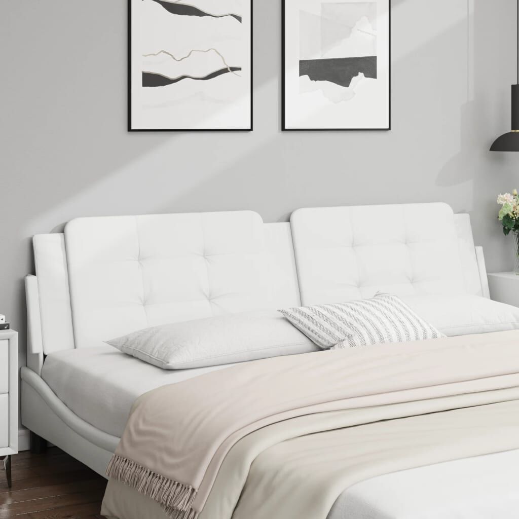 vidaXL Headboard Cushion "Zadar" White 193 cm Faux Leather
