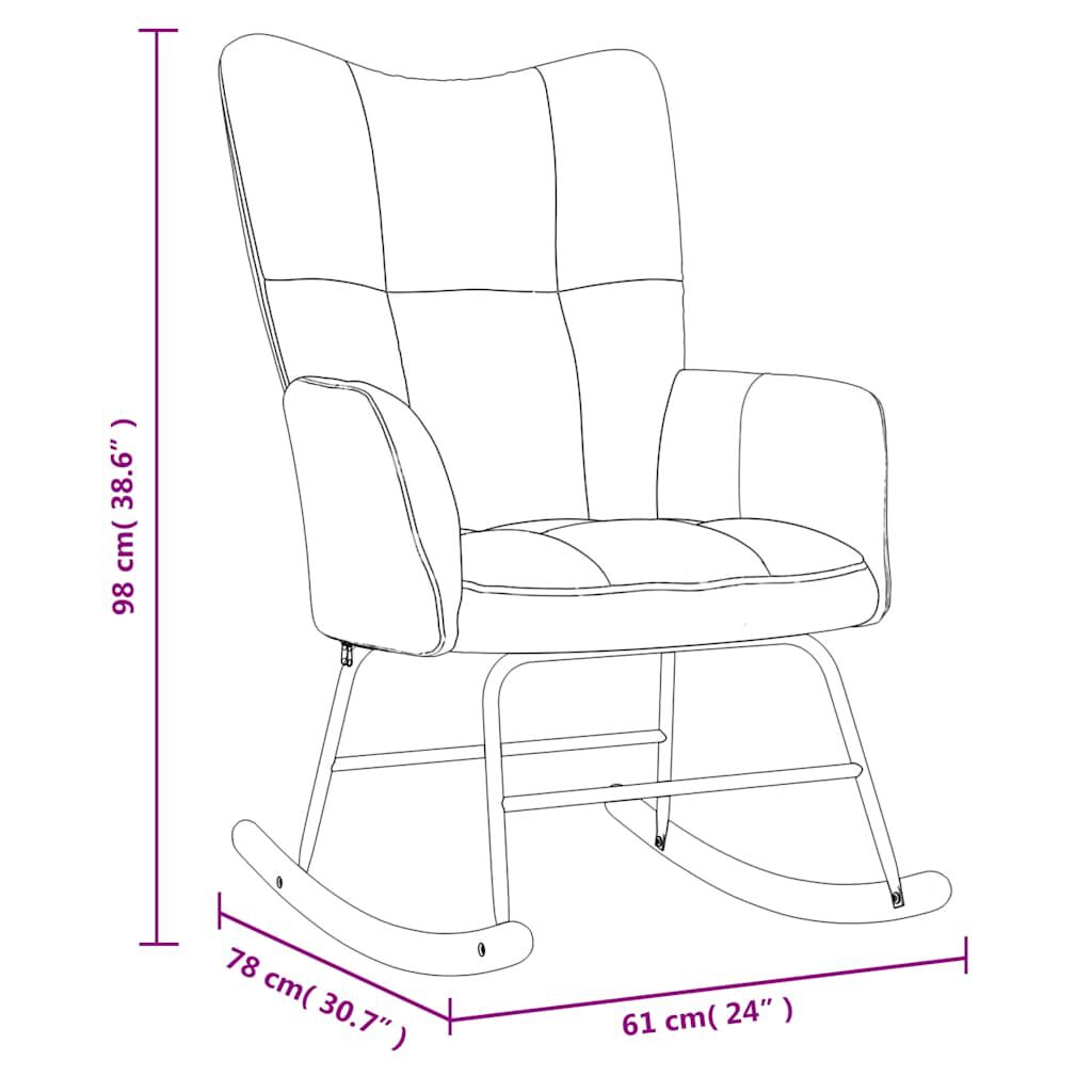 vidaXL Rocking Chair with a Stool Mustard Yellow Velvet