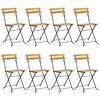 vidaXL Folding Chairs 8 pcs Steel and Solid Wood Acacia