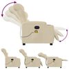 vidaXL Massage Recliner Chair Cream Fabric