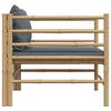 vidaXL Garden Sofa with Dark Grey Cushions Bamboo