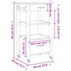 vidaXL Kitchen Trolley MONZA 48x40x90 cm Solid Wood Pine