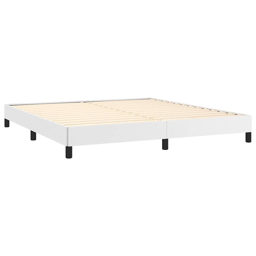 vidaXL Bed Frame without Mattress White California King Faux Leather