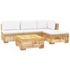 vidaXL 5 Piece Garden Lounge Set with Cushions Solid Wood Teak