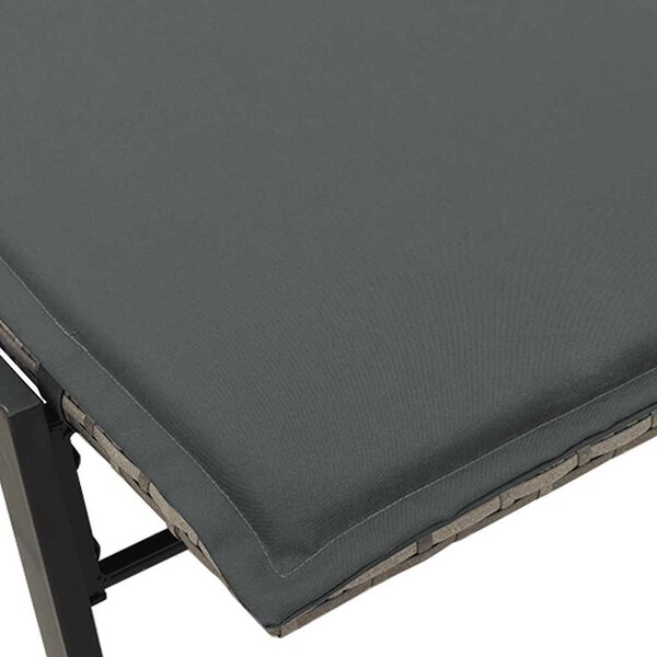 vidaXL Sun Lounger with Cushion Grey Poly Rattan