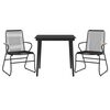 vidaXL 3 Piece Garden Dining Set Black PVC Rattan