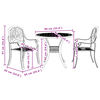 vidaXL 3 Piece Bistro Set White Cast Aluminium
