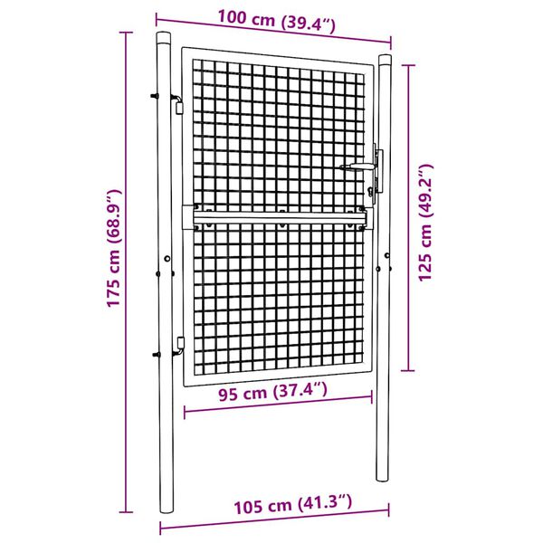 vidaXL Fence Gate Steel 100x125 cm Green