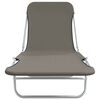 vidaXL Folding Sun Loungers 2 pcs Steel and Fabric Grey