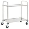 vidaXL 2-Tier Kitchen Trolley 96,5x55x90 cm Stainless Steel
