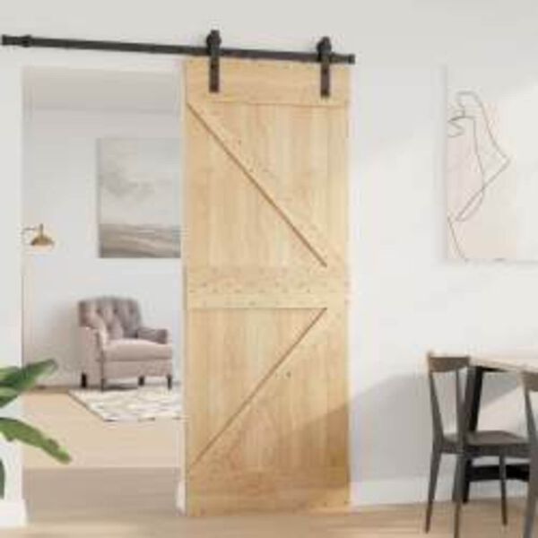 vidaXL Door NARVIK Natural 80 x 210 cm Solid Pine Wood