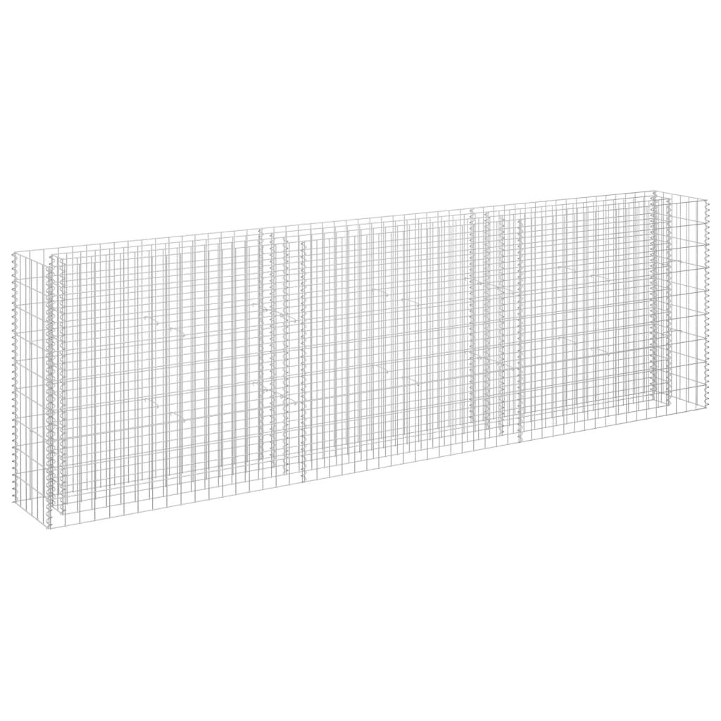 vidaXL Gabion Raised Bed Galvanised Steel 270x30x90 cm