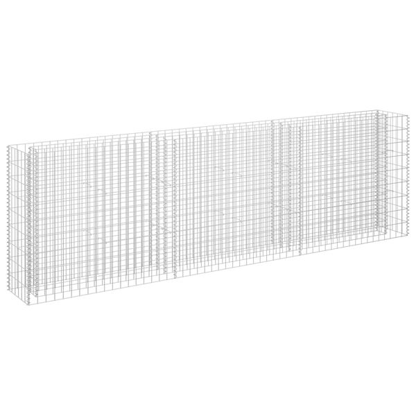 vidaXL Gabion Raised Bed Galvanised Steel 270x30x90 cm