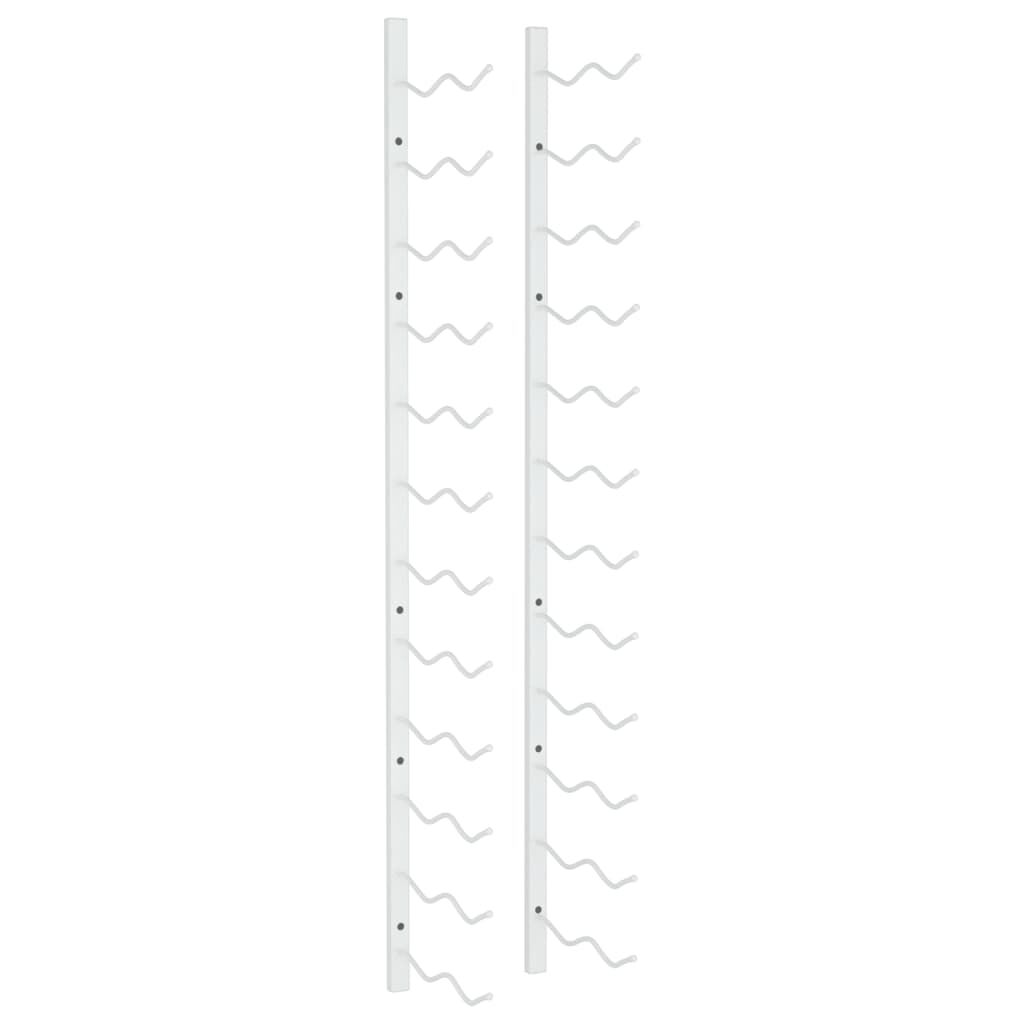 vidaXL Wall Mounted Wine Rack for 24 Bottles White Iron