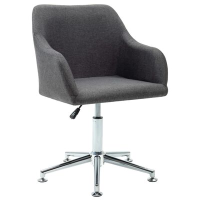 vidaXL Swivel Dining Chair Dark Grey Fabric