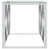 vidaXL Coffee Table 110x45x45 cm Stainless Steel and Glass