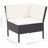 vidaXL 3 Piece Garden Lounge Set with Cushions Poly Rattan Black