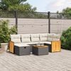 vidaXL 6 Piece Garden Sofa Set with Cushions Black Poly Rattan