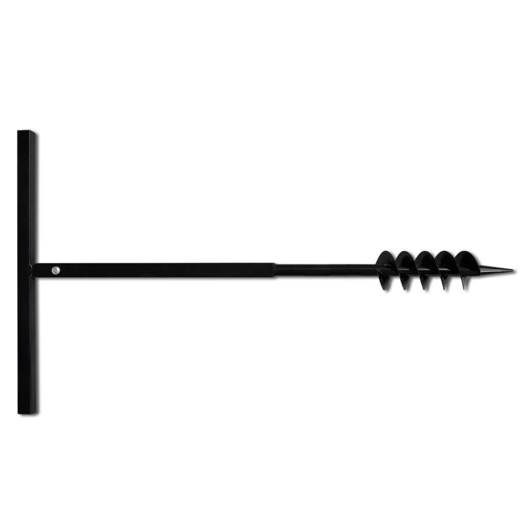 Ground Drill with Handle 80 mm with Extension Tube 17 m Steel