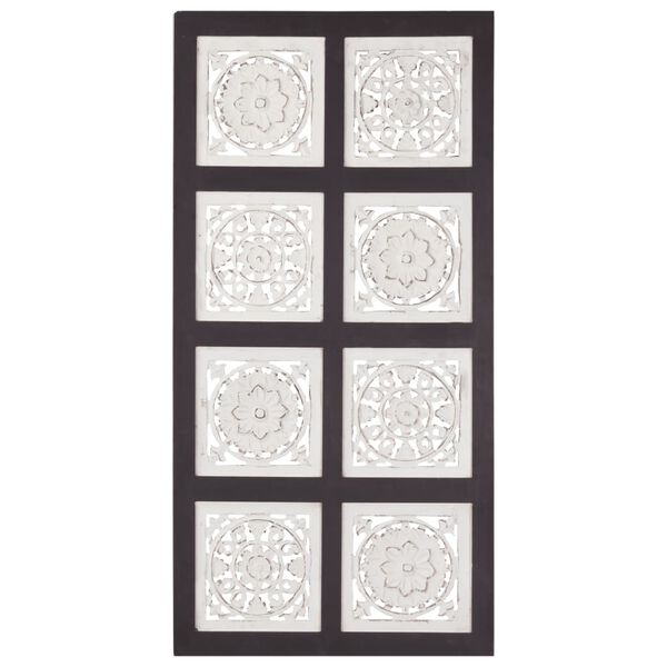 vidaXL Hand-Carved Wall Panel MDF 40x80x1.5 cm Black and White