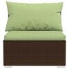 vidaXL 8 Piece Garden Lounge Set with Cushions Poly Rattan Brown
