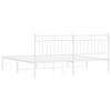 vidaXL Metal Bed Frame without Mattress with Headboard White 183x213cm