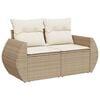 vidaXL 9 Piece Garden Sofa Set with Cushions Beige Poly Rattan