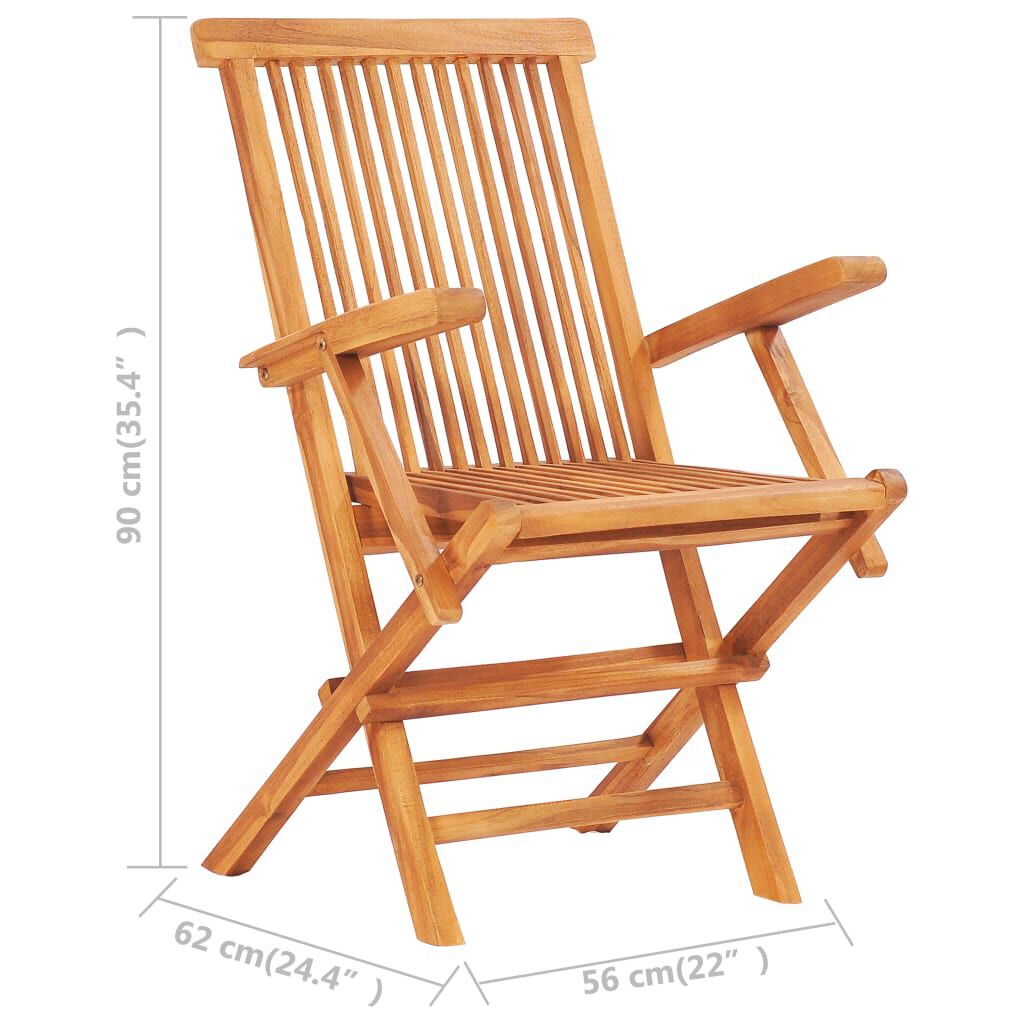 vidaXL 7 Piece Folding Outdoor Dining Set Solid Teak Wood