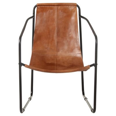 vidaXL Relaxing Armchair Brown Real Leather