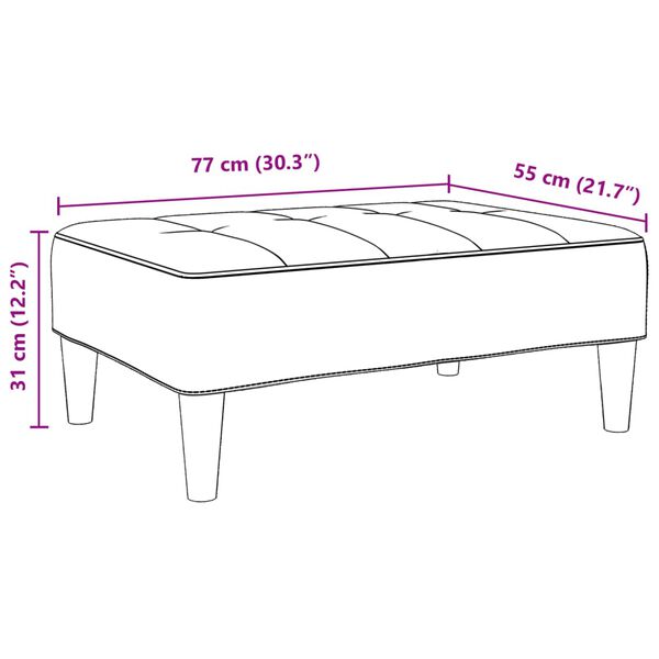 vidaXL Footstool Black 77x55x31 cm Velvet
