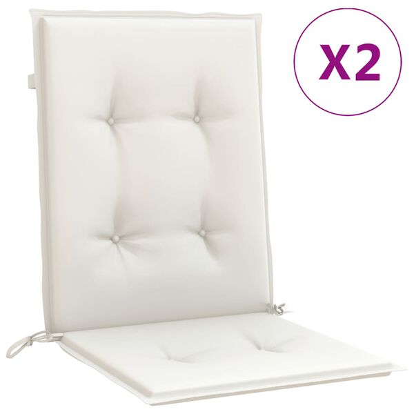 vidaXL Lowback Chair Cushions 2 pcs Melange Cream 100x50x4 cm Fabric