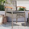 vidaXL Garden Chairs with Cushions 2 pcs Grey Poly Rattan Acacia Wood