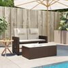 vidaXL Reclining Garden Bench with Cushions Brown Poly Rattan