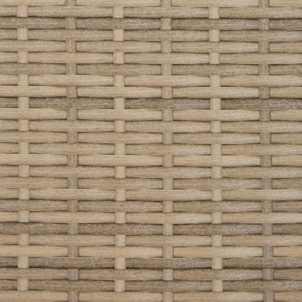vidaXL Garden Sofa 2-Seater with Canopy and Stools Beige Poly Rattan