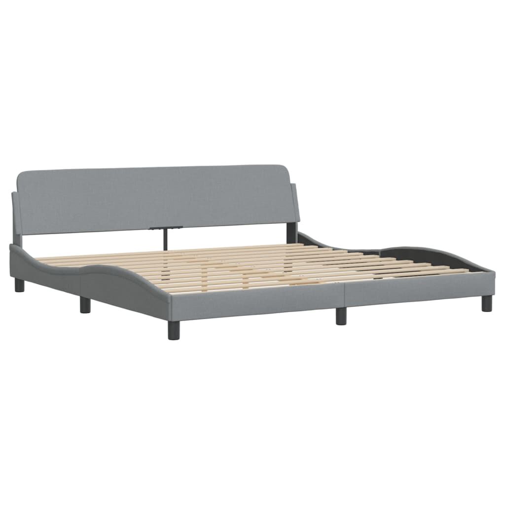 vidaXL Bed Frame without Mattress Light Grey 193x203 cm Fabric