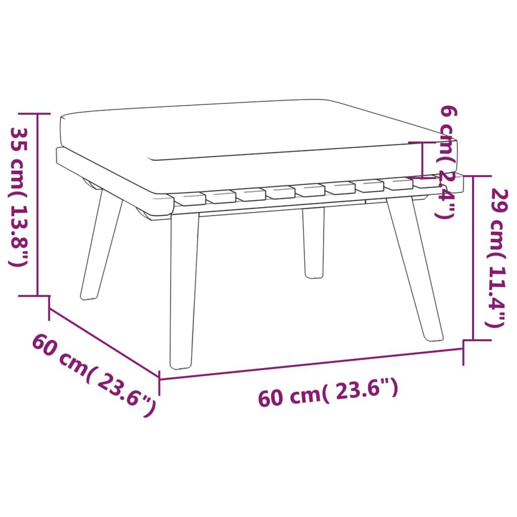 vidaXL 8 Piece Garden Lounge Set with Cushions Solid Wood Acacia