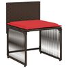 vidaXL 7 Piece Garden Dining Set with Cushions Brown Poly Rattan