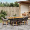 vidaXL Garden Dining Set with Cushion 9 pcs Grey and brown Poly Rattan