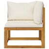 vidaXL 11 Piece Garden Lounge Set with Cushion Cream Solid Acacia Wood