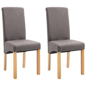 vidaXL Dining Chairs 2 pcs Taupe Fabric