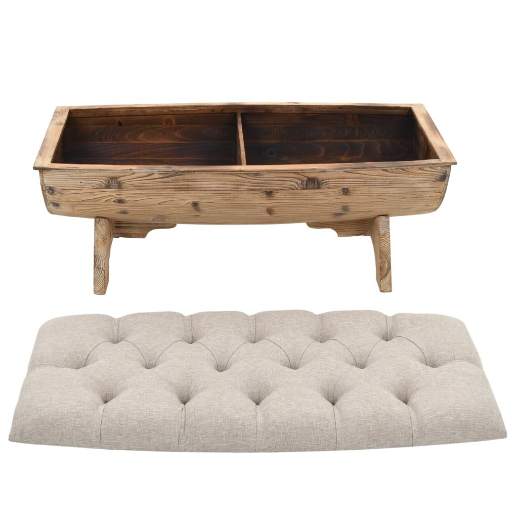 vidaXL Storage Bench 103 cm Solid Wood Fir