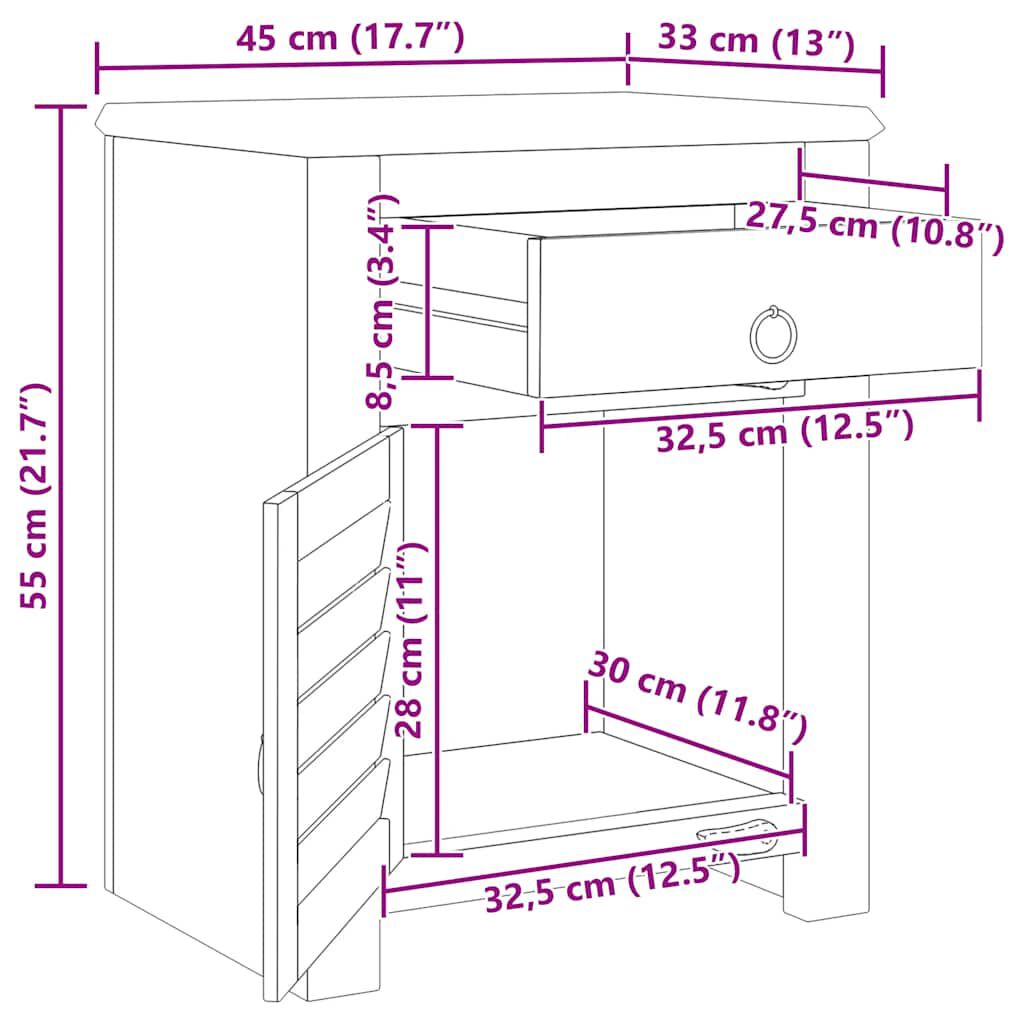 vidaXL End Table with 1 Drawer 1 Door Reclaimed Wood