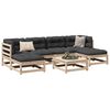 vidaXL 7 Piece Garden Sofa Set with Cushions Solid Wood Pine