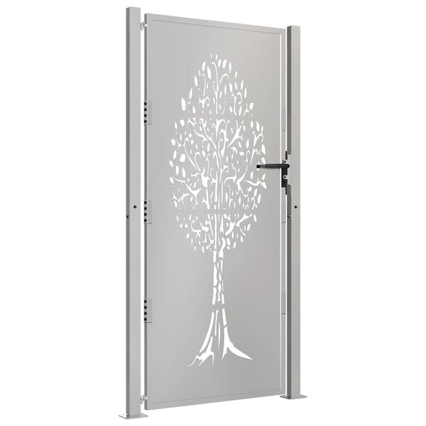 vidaXL Garden Gate 105x205 cm Corten Steel Tree Design