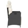 vidaXL Reclining Garden Chair with Footrest Black Poly Rattan