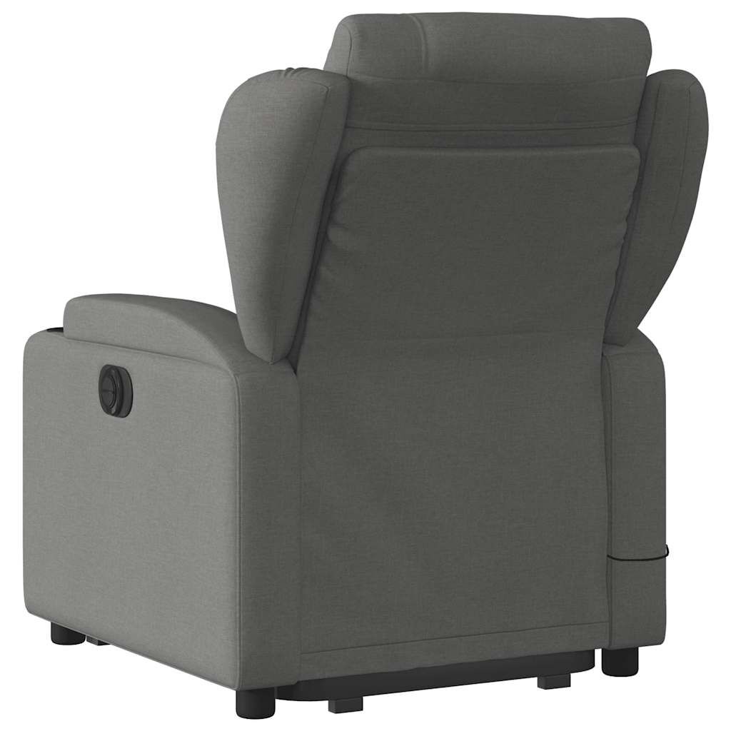 vidaXL Electric Stand up Massage Recliner Chair Dark Grey Fabric