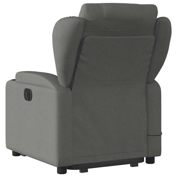 vidaXL Electric Stand up Massage Recliner Chair Dark Grey Fabric